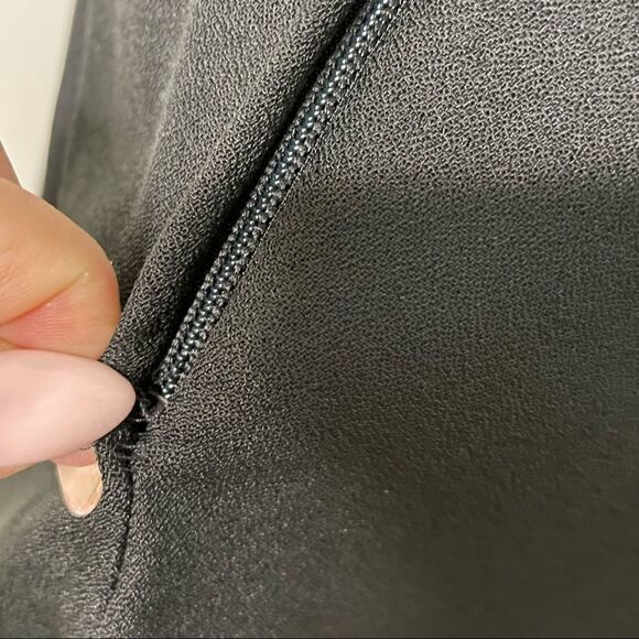 ILGWU Vintage Maxi Off Shoulder Short Sleeve Formal Dress Black Size 8 - Picture 9 of 16